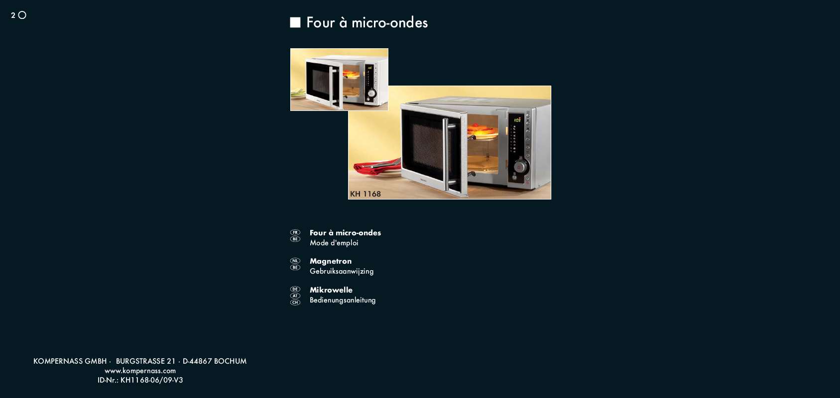 Notice four micro-onde SILVERCREST KH 1168 MICROWAVE Trouver une